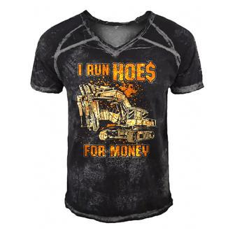 Mens Excavator I Run Hoes For Money Men's Short Sleeve V-neck 3D Print Retro Tshirt | Mazezy