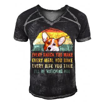 Mens Funny Corgi Retro Every Snack You Make Every Meal You Bake V3 Men's Short Sleeve V-neck 3D Print Retro Tshirt - Monsterry DE