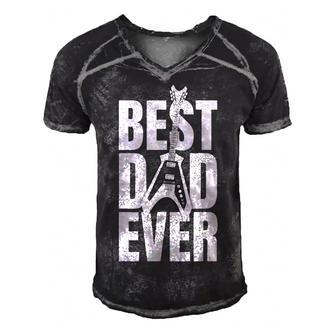 Mens Funny Dads Birthday Fathers Day Best Dad Ever Men's Short Sleeve V-neck 3D Print Retro Tshirt - Seseable