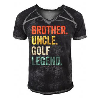 Mens Funny Golfer Brother Uncle Golf Legend Vintage Retro Golfing Men's Short Sleeve V-neck 3D Print Retro Tshirt | Mazezy