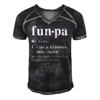 Mens Funpa Definition Funny Fathers Day Gift Dad Papa Grandpa Men's Short Sleeve V-neck 3D Print Retro Tshirt | Mazezy