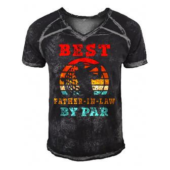 Mens Gift For Fathers Day Tee - Best Father-In-Law By Par Golfing Men's Short Sleeve V-neck 3D Print Retro Tshirt | Mazezy