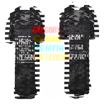 Mens Gregory The Man The Myth The Legend Men's Short Sleeve V-neck 3D Print Retro Tshirt | Mazezy