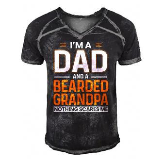 Mens Im A Dad And A Bearded Grandpa Funny Beard Lover Father Men's Short Sleeve V-neck 3D Print Retro Tshirt | Mazezy
