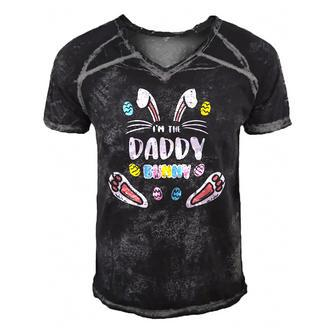 Mens Im Daddy Bunny Rabbit Easter Family Matching Dad Papa Men Men's Short Sleeve V-neck 3D Print Retro Tshirt | Mazezy