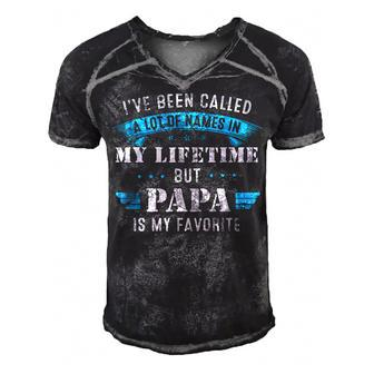 Mens Ive Been Called Lot Of Name But Papa Is My Favorite Fathers  Men's Short Sleeve V-neck 3D Print Retro Tshirt
