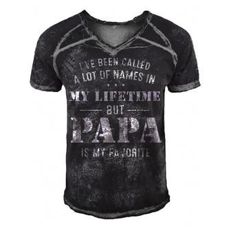 Mens Ive Been Called Lot Of Name But Papa Is My Favorite Fathers  Men's Short Sleeve V-neck 3D Print Retro Tshirt