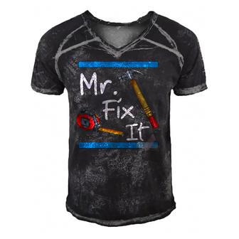 Mens Mr Fix It - Fixer Upper Tools Men's Short Sleeve V-neck 3D Print Retro Tshirt | Mazezy