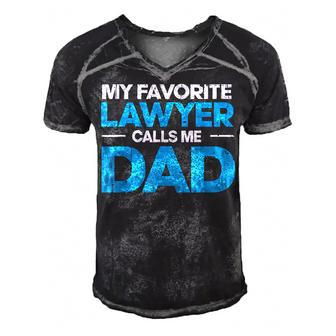 Mens My Favorite Lawyer Calls Me Dad Fathers Day From Lawyers  Men's Short Sleeve V-neck 3D Print Retro Tshirt