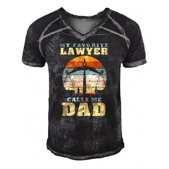 Mens My Favorite Lawyer Calls Me Dad Fathers Day Funny Men's Short Sleeve V-neck 3D Print Retro Tshirt | Mazezy