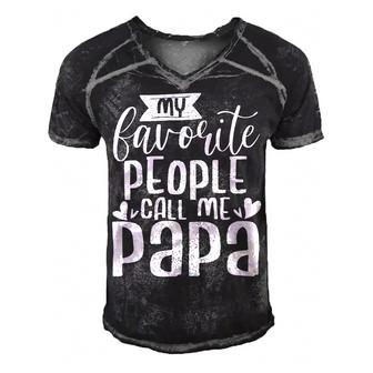 Mens My Favorite People Call Me Papa Men's Short Sleeve V-neck 3D Print Retro Tshirt - Monsterry AU