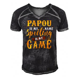 Mens Papou Is My Name Spoiling Is My Game Fathers Day Men's Short Sleeve V-neck 3D Print Retro Tshirt | Mazezy