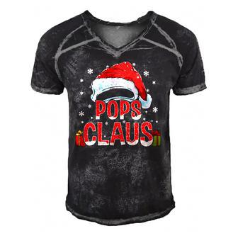 Mens Pops Claus Group Gifts Matching Family Christmas Men's Short Sleeve V-neck 3D Print Retro Tshirt | Mazezy
