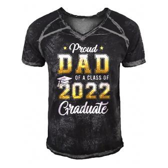 Mens Proud Dad Of A Class Of 2022 Graduate School Men's Short Sleeve V-neck 3D Print Retro Tshirt | Mazezy