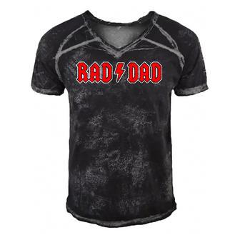 Mens Rad Dad Cool Vintage Rock And Roll Funny Fathers Day Papa Men's Short Sleeve V-neck 3D Print Retro Tshirt | Mazezy