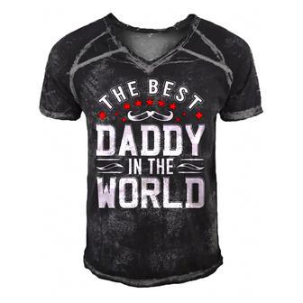 Mens The Best Daddy In The World Father Dad Fathers Day Men's Short Sleeve V-neck 3D Print Retro Tshirt | Mazezy