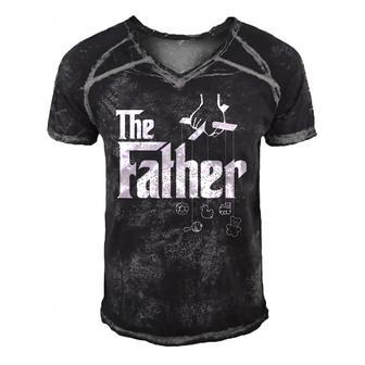 Mens The Father First Time Fathers Day New Dad Gift Men's Short Sleeve V-neck 3D Print Retro Tshirt | Mazezy