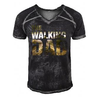 Mens The Walking Dad - Fathers Funny Men's Short Sleeve V-neck 3D Print Retro Tshirt | Mazezy