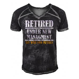 Mens Under New Managment Funny Retirement 2022 Gift Mens Men's Short Sleeve V-neck 3D Print Retro Tshirt | Mazezy