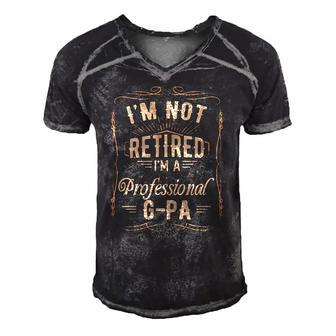 Mens Vintage Im Not Retired Im A Professional G-Pa Funny Mens Men's Short Sleeve V-neck 3D Print Retro Tshirt | Mazezy