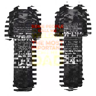 Mens Welding Design For Your Welding Dad Men's Short Sleeve V-neck 3D Print Retro Tshirt | Mazezy