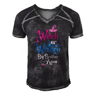 Mens Witch Or Wizard Big Brother Again Gender Reveal Party Men's Short Sleeve V-neck 3D Print Retro Tshirt | Mazezy