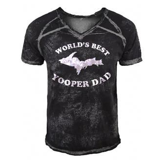 Mens Worlds Best Yooper Dad Men's Short Sleeve V-neck 3D Print Retro Tshirt | Mazezy