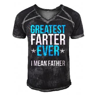 Mens Worlds Greatest Farter I Mean Father Ever Men's Short Sleeve V-neck 3D Print Retro Tshirt | Mazezy
