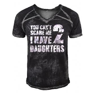 Mensfathers Day Joke You Cant Scare Me I Have 2 Daughters Men's Short Sleeve V-neck 3D Print Retro Tshirt | Mazezy