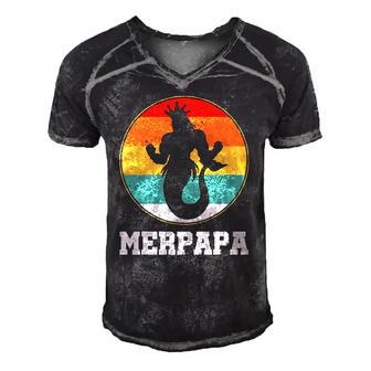 Merdpapa Security Merman Mermaid Daddy Fish Fathers Day Men's Short Sleeve V-neck 3D Print Retro Tshirt | Mazezy