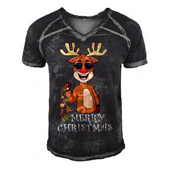 Merry Christmas Reindeer Funny Family 884 Shirt Men's Short Sleeve V-neck 3D Print Retro Tshirt | Favorety CA