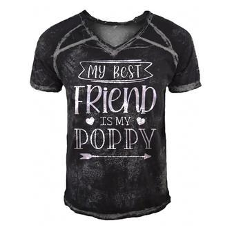 My Best Friend Is My Poppy Fathers Day Funny Men's Short Sleeve V-neck 3D Print Retro Tshirt | Mazezy