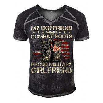 My Boyfriend Wears Combat Boots Proud Military Girlfriend T-Shirt Men's Short Sleeve V-neck 3D Print Retro Tshirt - Monsterry CA