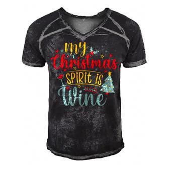 My Christmas Spirit Is Wine Funny 555 Shirt Men's Short Sleeve V-neck 3D Print Retro Tshirt | Favorety DE