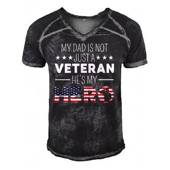My Dad Is Not Just A Veteran Hes A Hero Us Veterans Day Men's Short Sleeve V-neck 3D Print Retro Tshirt | Mazezy