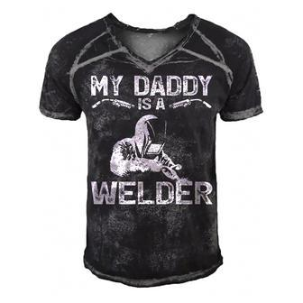 My Daddy Is A Welder Welding Girls Kids Boys Men's Short Sleeve V-neck 3D Print Retro Tshirt - Seseable