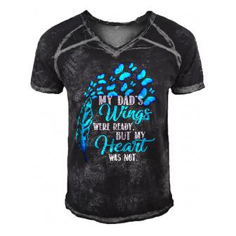 My Dads Wings Were Ready But My Heart Was Not Men's Short Sleeve V-neck 3D Print Retro Tshirt | Mazezy