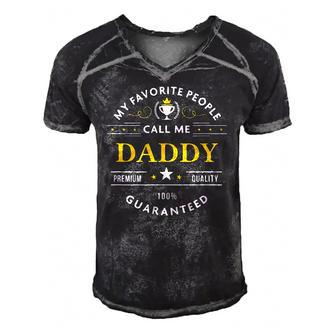 My Favorite People Call Me Daddy Fathers Day Men's Short Sleeve V-neck 3D Print Retro Tshirt | Mazezy