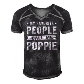 My Favorite People Call Me Poppie Fathers Day Gift Men's Short Sleeve V-neck 3D Print Retro Tshirt | Mazezy