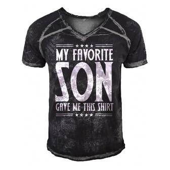 My Favorite Son Gave Me This - Gif For Mom Dad Men's Short Sleeve V-neck 3D Print Retro Tshirt | Mazezy