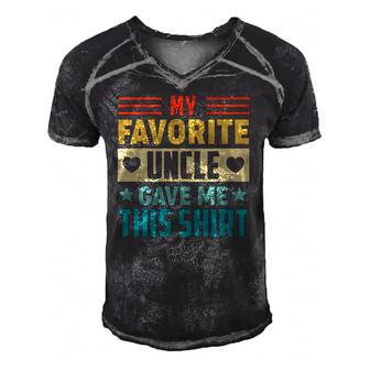 My Favorite Uncle Gave Me This For Nephew Niece Tee Men's Short Sleeve V-neck 3D Print Retro Tshirt | Mazezy