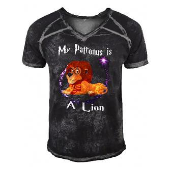 My Patronus Is A Lion Men's Short Sleeve V-neck 3D Print Retro Tshirt | Mazezy