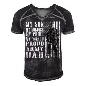 My Son Is Soldier Proud Military Dad 704 Shirt Men's Short Sleeve V-neck 3D Print Retro Tshirt | Favorety