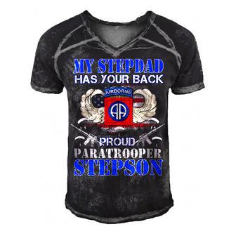 My Stepdad Has Your Back Proud Army 685 Shirt Men's Short Sleeve V-neck 3D Print Retro Tshirt | Favorety DE