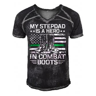 My Stepdad Is A Hero In Combat Boots 684 Shirt Men's Short Sleeve V-neck 3D Print Retro Tshirt | Favorety UK