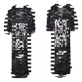 My Wife Loves My Meat Funny Grilling Bbq Lover Men's Short Sleeve V-neck 3D Print Retro Tshirt | Mazezy