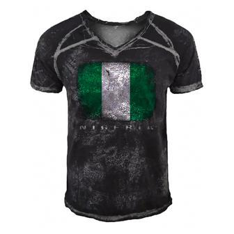 Nigeria Nigerian Flag Gift Souvenir Men's Short Sleeve V-neck 3D Print Retro Tshirt | Mazezy