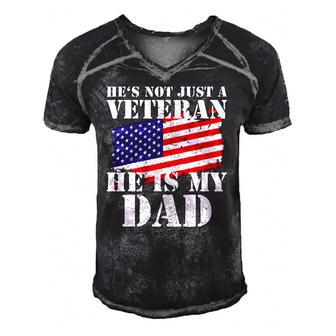 Not Just A Veteran Dad Son Daughter Veterans Day Gif Men's Short Sleeve V-neck 3D Print Retro Tshirt | Mazezy