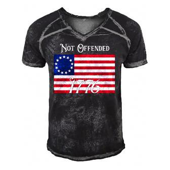Not Offended 1776 Vintage Betsy Ross Flag Usa 2Nd Amendment Men's Short Sleeve V-neck 3D Print Retro Tshirt | Mazezy