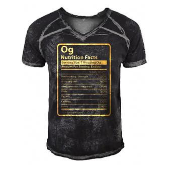 Og Nutrition Facts Fathers Day Gift For Og Men's Short Sleeve V-neck 3D Print Retro Tshirt | Mazezy